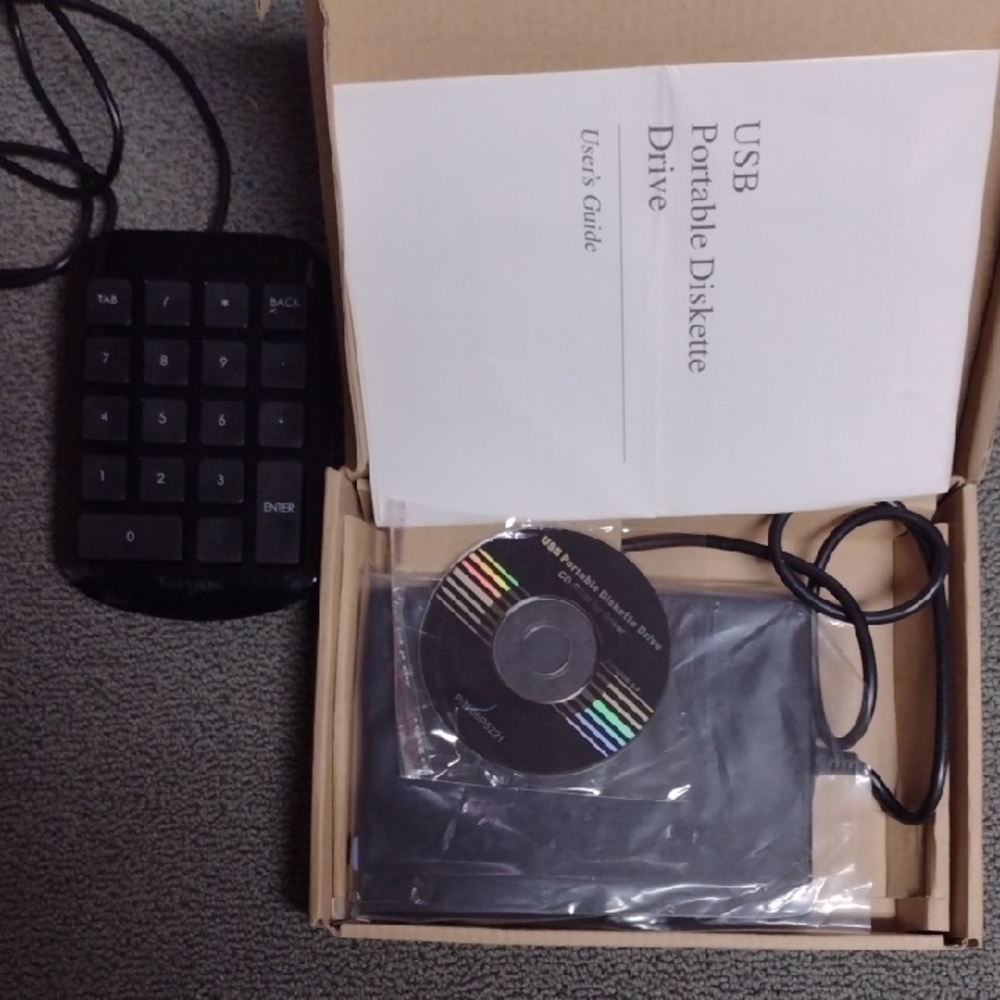 USB Portable Drive & Number Pad for Older Windows Computers New
